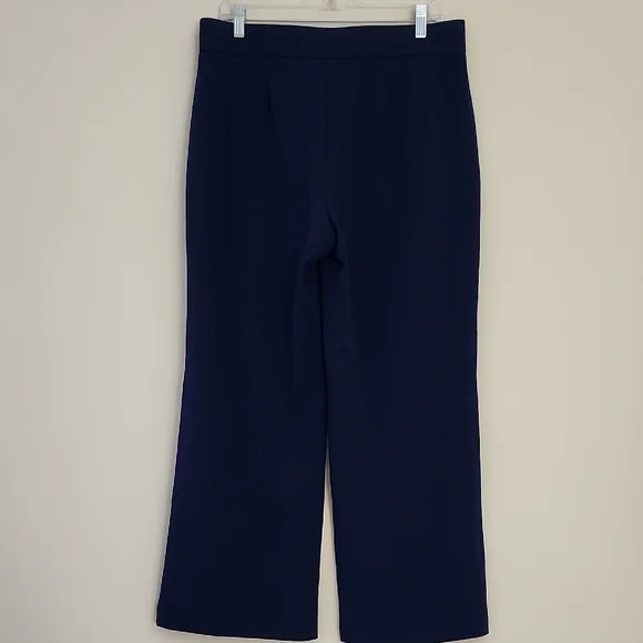White House Black Market Navy Wide-Leg Pull-On Pants Size 12 Short - Picture 4 of 6